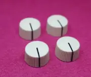 Cup Cake Knobs Set (4) Off White For Vintage Fender Amplifier w/ Set Screws