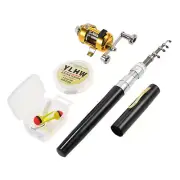 Mini Fishing Rod Reel Combo Set Extendable Fishing Rod Gear Ratio 2.1:1 Y5V6