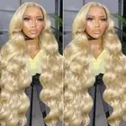 Body Wave 30 40 Inch Transparent 613 HD 13x6 Lace Frontal Wig Honey Blonde 13x4