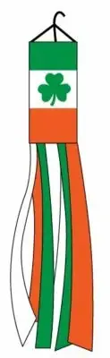 IRELAND CLOVER Windsock Super Shiny polyester 5ft wind sock shamrock Irish flag