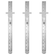 3 Pack Machinist Ruler 6 Inch Metal Pocket Ruler, 6" Millimeter Ruler
