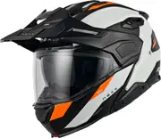 Nexx X.Lifecountry Terra, flip up helmet , color: Matt Black/White/Orange , size: M