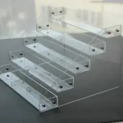 Clear Acrylic 2-6 Tier Exhibit Shelf Showcase for Action Figure Toys Toiletries
