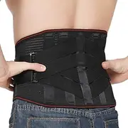 Lower Back Braces for Back Pain Relief - Compression Belt for Men & Women - Lumbar Support Waist Backbrace for Herniated Disc, Sciatica, Scoliosis - Breathable Mesh Design, Adjustable Straps(L, Black)