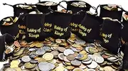 100 Different Coins from Many Countries Around The World Including A Coin Bag, Small Purse!