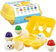 Magic Sensory Mood Eggs - Unisex Egg Toys for Toddlers 1-3 - Educational Egg Toy - Emotions and Moods 6 Egg Carton Toy