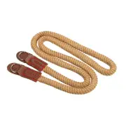 Camera Shoulder Strap, Soft Woven Round Cord Rope Holder with Ring, Brown