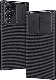 CloudValley for Galaxy S23 Ultra Case with Slide Camera Cover, Slim Shockproof Protective Phone Cases with Sliding Camera Lens Protection for Galaxy S23 Ultra 6.8in 5G (2023) - Black