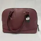 Hilary Radley Faye Satchel Leather Women's Handbag Purse Bordeaux Red