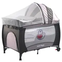 在飛比找momo購物網優惠-【POPO】雙層安全嬰兒床棕色-具遊戲功能(附贈尿布台、遮光