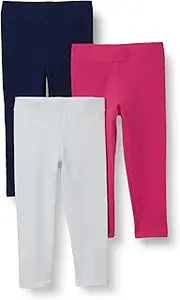 [Amazon Essentials] Girls' Leggings, Pack of 3