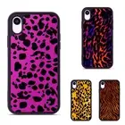 Hard Black Case Blacklight Cheetah furry For iPhone XS 11 12 13 14 15 16 Pro Max