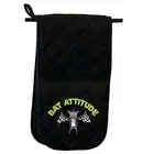 Bat Attitude - Novelty Double Mitt Oven Gloves Double Kitchen Chef BBQ Mitts