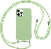 Vauki Mobile Phone Chain Case for iPhone 12 Pro Max, Mobile Phone Case with Strap for Hanging, Shockproof Silicone Protective Case with Strap, Removable, Ultra Thin Necklace Lanyard, Soft Case for