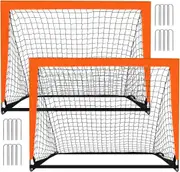 Portable Soccer Goals: 2 Pack 4x3 ft, Carry Bag, Weatherproof & High-Strength for Backyard Training