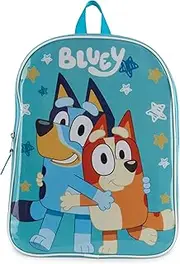 [Bluey] Backpack for Girls - Cute Kids School Bag with Stylish Design Toddler Backpack - Travel Backpack Bookbag Back Pack with Adjustable Straps - 15", Blue, 15 Inch