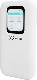 5G Mobile Hotspot, High Speed WiFi 6 Router with 2.77Gbps Download, 7100mAh, Supports 16 Devices, Nano SIM ESIM Slot for Travel