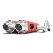 HMF Performance Can-Am Red Dual 3/4 System Exhaust Euro Cap Maverick XDS Turbo