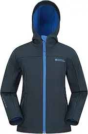 [Mountain Warehouse] Exodus Kids Softshell Jacket - Breathable Childrens Jacket, Water Resistant Girls Coat, Fleece Lined Boys Hoodie, Wind Resistant - for Spring