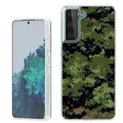 (Digi Green Camo)Rugged TPU phone case cover(Clear)for Samsung Galaxy S21+ Plus