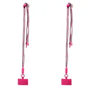 2x Urban Products Nylon Two Tone Universal Phone Cord Sling Adjustable Fuscia