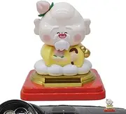 Dashboard Decorations,Solar Powered Chinese Craft | Cartoon Solar Powered Car Shaking Ornament, Tabletop Birthday God Figurine