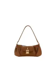 Chloe Edith Leather Shoulder Bag Padlock Detail Women Brown