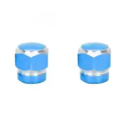 Trik Topz Valve Caps Hex 2-Tone Blue SV Intended For Use With Schrader Valves
