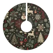 Rustic Christmas Tree Skirt, Woodland Holiday Decor, Farmhouse Xmas Tree Mat,