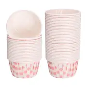 Mini Cupcake Liners, 50Pcs Cupcake Muffins Liners Holders(Pink and White)