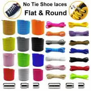 Flat No Tie Shoe Laces Lock Elastic Shoelaces Lazy Laces Sneakers Kids Adults