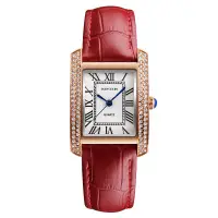 在飛比找蝦皮商城精選優惠-新款手錶石英腕錶禮物時尚韓系時尚方形水鑽石英錶女士防水手錶