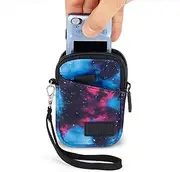 USA GEAR Compact Camera Case Bag - Compatible w/Canon PowerShot ELPH 190 is / 360 HS, Nikon Coolpix A300, AW130, Sony Cybershot DSC-HX99 / DSC-RX100 & More - Scratch & Weather Resistant - Galaxy
