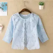 Women Lace Jacket Coat Bolero Shrug Mesh Hollow Out Floral Tops Cardigan Sheer