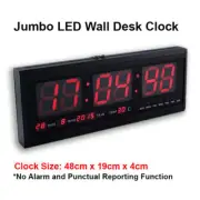 Digital Large Big Jumbo LED Wall Desk Clock W/ Calendar Temperature Home Office