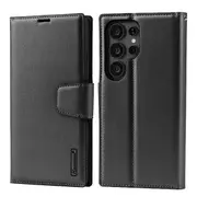 ZUSLAB Case for Samsung Galaxy S25+ Hanman Leather Wallet Card Holder Cover For Samsung (2025) - Black