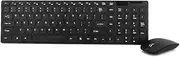 Slim Cordless Wireless Keyboard Optical Mouse Combo Windows PC Laptop Tablet USB (Black)