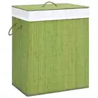 Bamboo Laundry Basket Lightweight Hamper Portable Washing Clothes Storage Green