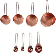 Stainless Steel Measuring Cup Spoon Set with Scales Baking Accessory for Home Kitchen (Rose Gold)