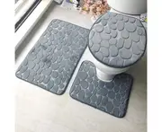 3 Piece Non-Slip Kickstand Bath Mat Set Breathable Memory Foam Bath Rugs Comfortably Soft Water