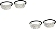 LALAFINA 2sets Elegant Headband Curly Hair Rings for Women Fashion Ponytails Hair Band Holder Accessories 2pcs*2