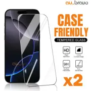 2x iPhone 16 15 14 13 12 11 Pro Max XR 8 Plus Tempered Glass Screen Protector