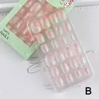 Sparkling 24pcs Kids Childrens Girl Fake Stick Press On False Finger Nails S6C3
