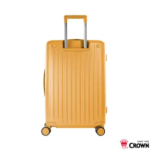 CROWN皇冠 BOXY 29吋前開框架 防盜雙齒拉鍊行李箱／旅行箱 (黃色)【威奇包仔通】
