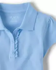 The Children’s Place Girls Uniform Ruffle Pique Polo XXL (16) Color-daybreak New