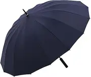 Umbrella 16 Ribs Auto Open Umbrella Extra Large Reinforced Golf Umbrella Long Handle Straight Anti-UV Sun/Rain Windproof Stick Umbrella for Rainy Day Sun and Rain Proof