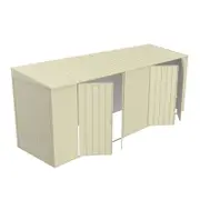 Build-a-Shed 1.5 x 5.2 x 2.0m Cream Skillion Double Plus Double Hinged Side Doors Shed