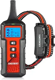 Sunzonsky Dog Training Collar with Remote for Large Dogs Waterproof Dog Shock Collar Rechargeable with Shock Beep Vibration Modes/Security Lock/2600ft Range for Small Medium Large Dogs (Black)