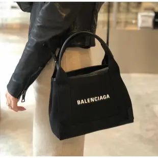 Balenciaga 390346 XS Navy 經典帆布包 黑色 附可斜背長肩帶