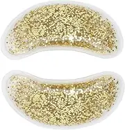 GLITTER SEQUINS REUSABLE EYE GEL ICE PACK COOLING WARMING EYE PACK PATCH TO RELIEVE FATIGUE DARK CIRCLES ANTI-FATIGUE PREVENTION (Ouro)